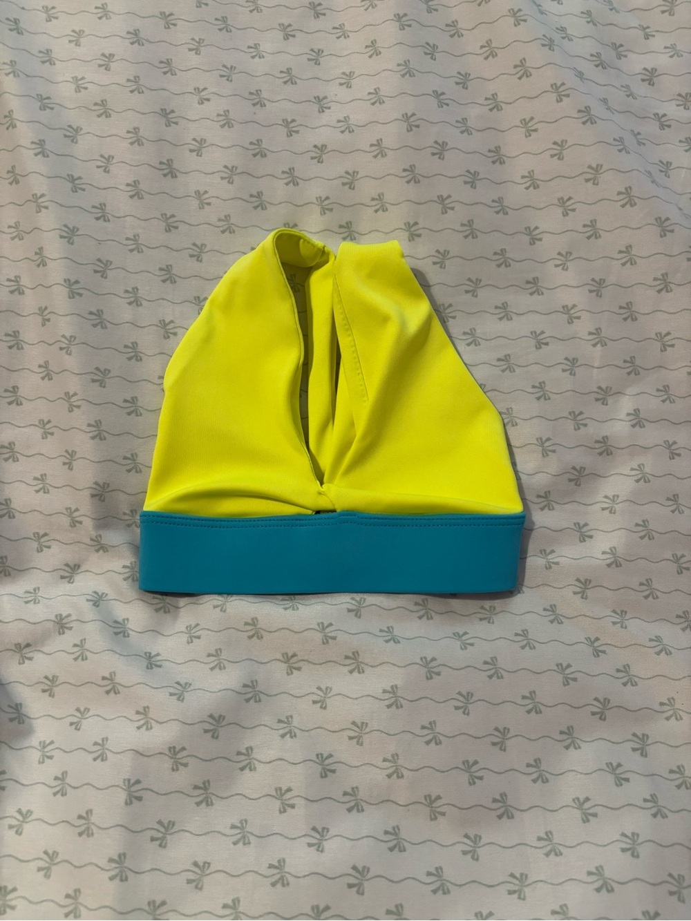 Neon Yellow & Teal Sports Bra Top Tiger Friday